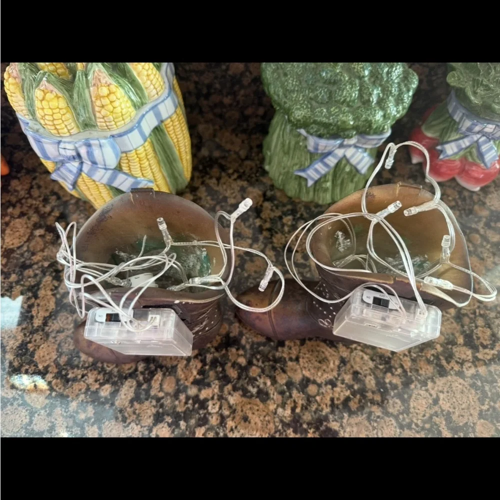 Brown Floral vase with lights for flowers. 2 set of boots
8 X 6 inches - Picture 4 of 5